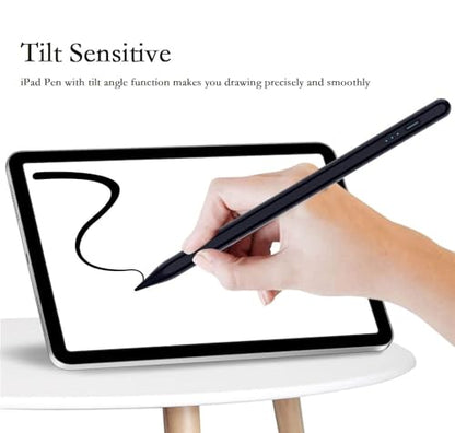 TaIYanG iPad Stylus Pen for iPad 2018-2026, Palm Rejection, Fast Charging | Tilt Sensitivity, for iPad Pencil A16 /10/9/8/7/6, Pro 11/13" (M5/M4),Air M4/M3/M2/5th/4th, Pro 11/12.9", Mini 6/5, Black - color: Black