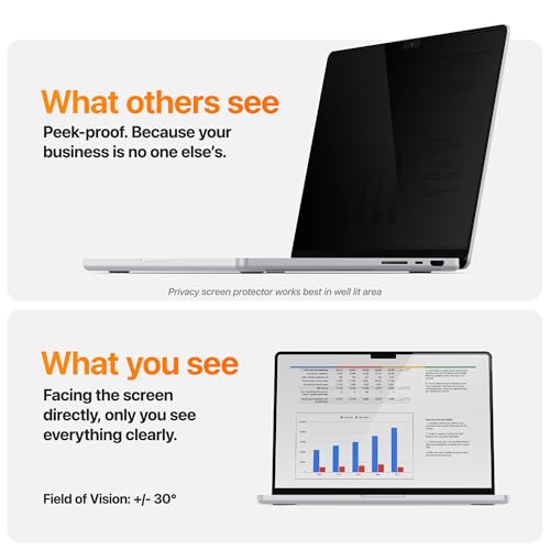 UPPERCASE GhostView Premium Detachable Ultra Thin 2-Way Privacy Screen Protector, Bubble-free Air-ttach Technology, Non-Magnetic, Compatible with 2023+ MacBook Air 15", M5/M4/M3/M2 - size: MacBook Air 15" (2023+)