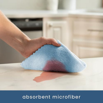 S&T INC. 50 Pack Microfiber Cleaning Cloth with Box, Bulk Towels for Home, Reusable Microfiber Towels for Cars, Cleaning Rags, Blue Color Will Vary, 190gsm, 11.8 Inches x 11.8 Inches, 50 Count - color: Blue