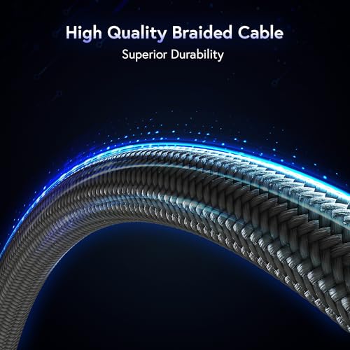 AFFHAUSEN USB-C to USB-C Cable 3ft, 100W Fast Charging, Braided, White | USB-C to USB-C | 100W Power Delivery | Braided Nylon | White | Universal — Laptops, Phones & Tablets - size: 3FT