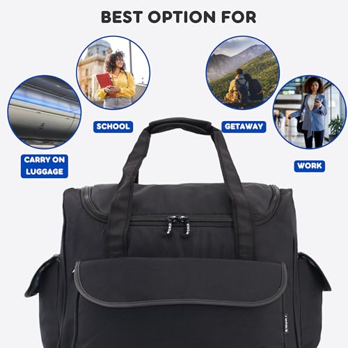 J World New York Donna Rolling Tote Bag on Wheels. Laptop Carry-On, Black (Measures 15 X 17 X 8.3 inches, Holds over 35 litres) - color: Black