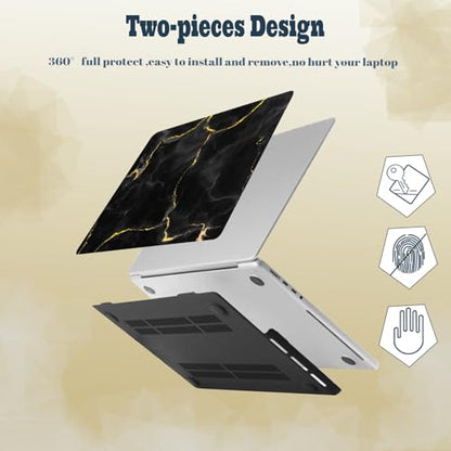 Laptop Shell for MacBook Air 11 inch Case 2015 2014 2013 2012 2011 2010 Release Model A1465 A1370,Air 11.6" Snap on Protective Laptop Hard Case & Keyboard Cover,Black Marble - color: Black Marble, size: Air 11" 2010-2015(A1370/A1465)