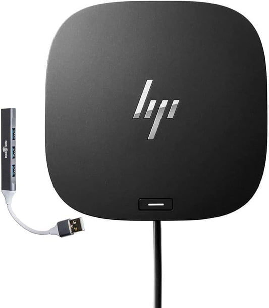 HP G5 Essential 11-in-1 USB-C Docking Station - Multiport Hub with HDMI, DisplayPort, RJ45, Works with USB-C Laptops, Bundled with Dockztorm USB Expander - size: 1 Pack