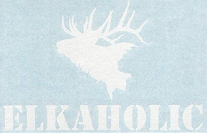 Elkaholic Elk Hunting Hunter - Cars Trucks Moped Helmet Hard Hat Auto Automotive Craft Laptop Vinyl Decal Store Window Wall Sticker 01064