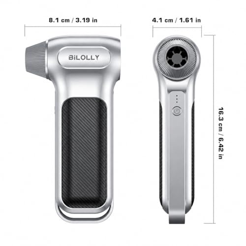 BiLOLLY Compressed Air Duster, 130000RPM Electric Air Duster, Cordless Rechargeable Air Blower, Turbo Fan Mini Blower, Violent Fan with 5 Nozzles for Keyboard, Computer, Laptop, Car & Home