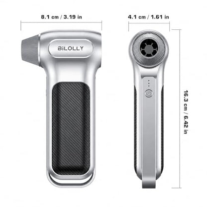 BiLOLLY Compressed Air Duster, 130000RPM Electric Air Duster, Cordless Rechargeable Air Blower, Turbo Fan Mini Blower, Violent Fan with 5 Nozzles for Keyboard, Computer, Laptop, Car & Home