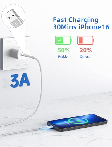 USB A to USB C Cable Fast Charging [2 Pack, 6FT] USB to USB C Charger Cable | Upgraded Extra Durable Braided USBC Cable Compatible with iPhone 17 16 15 Pro Max, Samsung Galaxy S26 and More -Silver - color: Silver, size: 6FT, style: USB A to USB C