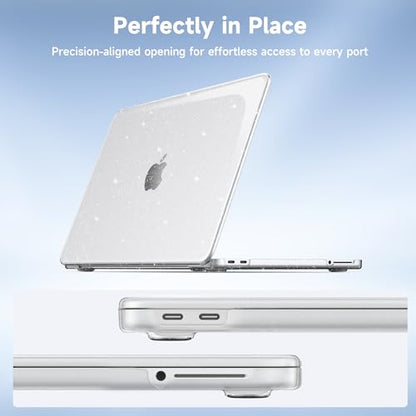 Glitter Case Compatible with MacBook Neo 13 inch Laptop 2026 (Model A3404), Scratch Resistant Protective Hard Shell Cover, Glitter Clear - color: Glitter Clear