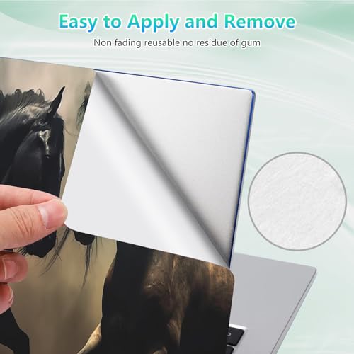 Laptop Skin Sticker Decal 12"-15.6" Universal Laptop/Notebook/Netbook Vinyl - Waterproof Scratch Resistant,Fits HP Dell Lenovo MacBook,2 Free Wrist Pads,Easy Apply & Remove,Black Brown Horse - color: Black Brown Horse