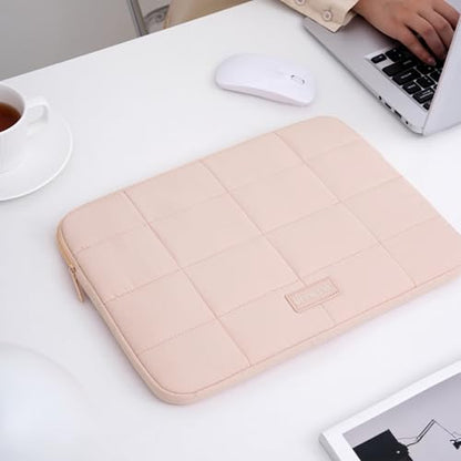Puffy Laptop Sleeve 15-16 Inch Matte Pink, Waterproof Carrying Case Bag for Women, Fluffy Computer 15.6 HP Case, Compatible with MacBook Pro 16 Inch, MacBook Air M2 M1, Asus/Dell XPS/Lenovo - color: Matte Pink, size: 15-16 inch