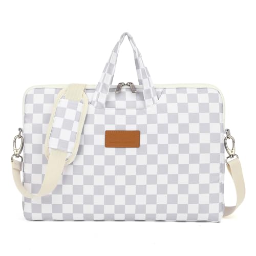 canvaslife Waterproof Pattern Resistant Laptop Shoulder Messenger Bag for Pro 16 inch and 15.6 inch-16 inch Laptop (Grey Checker) - color: Grey Checker, size: 15 inch/15.6 inch