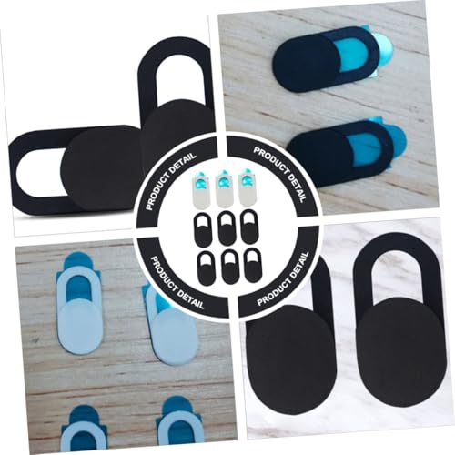 Toddmomy 9pcs Webcam Cover Privacy Protective Slide Camera Shield for Laptop Phone Computer with Metal Oval White Black for Visual Security