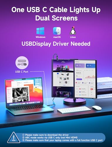 JSAUX FlipGo Pro 15.6" Dual Portable Monitor, 1080P FHD IPS | Triple-screen laptop extender with magnetic design, built-in hub and plug-and-play; driver required for Windows and macOS - size: 15.6", style: FlipGo Pro