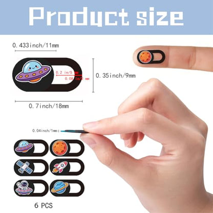 6Pcs 6 Styles Laptop Camera Cover Space 0.03 Inch Ultra Thin Webcam Cover Slide for Mini PC Phone Desktop Computer Tablet Notebook Plastic Durable Privacy Protectors for Home Office Use - color: Mixed Shapes-3