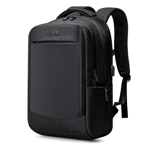 KEOFID Work Laptop Backpack for Men and Women, Mens Work Backpacks Fit 15.6 Inch Computer, Carry On Business Travel Back pack with USB Charging Port, Water Resistant(Black) - color: Full Black, size: 17 Inches