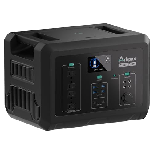 1200W Portable Power Station 1024Wh LiFePO4 Battery | AC Output, 1 Hr Fast Charge, 12ms UPS, Solar Generator for Camping Home Backup Power Emergency(Solar Panel Optional) - color: Black-Blue