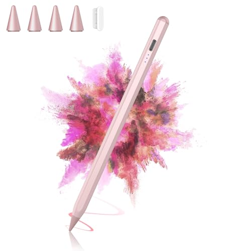 HZD Apple Pencil for iPad 2025-2018 Faster Charge Stylus Pen,Rose | with Tilt Sensitivity & Palm Rejection & Magnetic Compatible iPad 11/10/9/8/7/6, Pad Air 3/4/5, Pro 12.9"/11",Mini 6/5, M2/M4 - color: Rose Gold