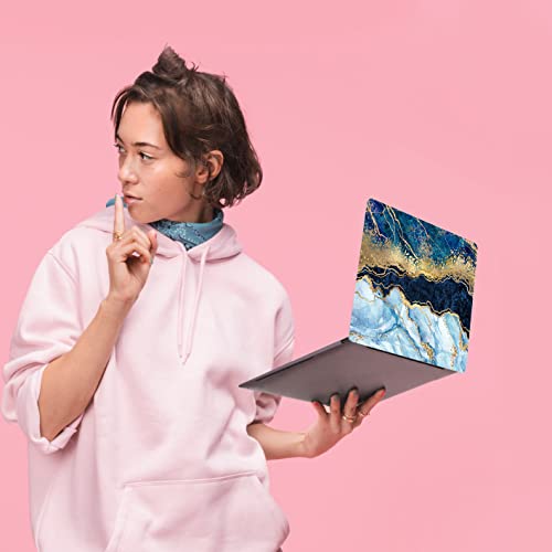 Laptop Skin Sticker Decal,13.3" 14" 15" 15.4" 15.6 inch Laptop Universal Vinyl Skin Sticker Cover,Dustproof Waterproof Reusable Art Decal Protector with Free 2 Wrist Pads (Marble 12) - color: Marble 12
