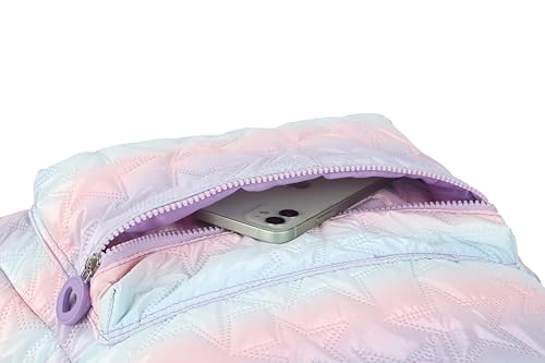 Rolling Backpack 17 inch with Lunch Bag Wheeled Laptop Backpack with wheels(QUILTED PURPLE) - color: Quilted Purple