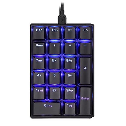 MOTOSPEED K23 Mechanical Numeric Keypad Blue Switch Wired 21 Keys Mini Numpad Portable Keypad Backlight Gaming Keypad Extended Layout for Cashier - color: blue