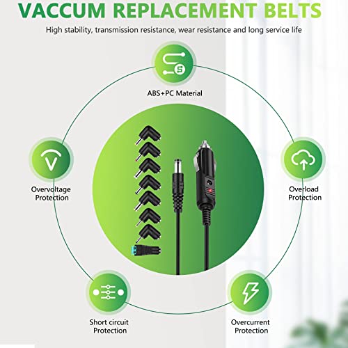 12v Car dc Charger Power Cord with 8 Connectors for Cigarette Lighter Portable DVD Player, Car DVR, GPS, Bluetooth Speakers, Breast Pump, Car Refrigerator, Air Compressor, Heating Cup