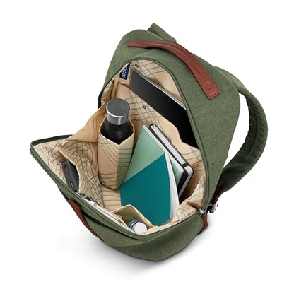 Samsonite Virtuosa Carry-On Travel Backpack with Padded Laptop Sleeve, Pine Green - color: Pine Green