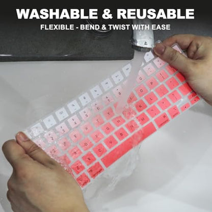 Allinside Keyboard Cover for 2026 MacBook Neo 13-inch A3404 (A18 Pro) & MacBook Air 13"/15" and MacBook Pro 14"/16" (M5 Chip), Premium Silicone Keyboard Protector Skin, US ANSI Layout, Ombre Pink - color: Ombre Pink