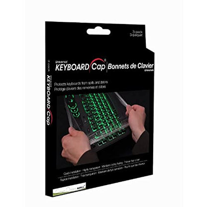 Universal KeyboardCap. Fully Covered Flat Style 0.025mm Waterproof Anti-Dust Desktop Keyboard Cover with Numeric Hospital/Dentist Use (Universal 3 Packs) - size: Universal - 3 pack