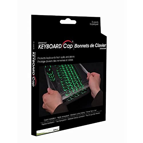 Universal KeyboardCap. Fully Covered Flat Style 0.025mm Waterproof Anti-Dust Desktop Keyboard Cover with Numeric Hospital/Dentist Use (Universal 3 Packs) - size: Universal - 3 pack
