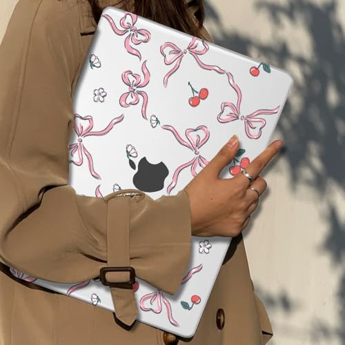 for MacBook Neo 13 inch Case 2026 A3404 with A18 Pro Chip, Anti-Scratch Slim Pattern Plastic Hard Shell Case 13-inch Neo Protective Cover with Keyboard Cover & Screen Film, Flowers & Bows - color: Flowers & Bows