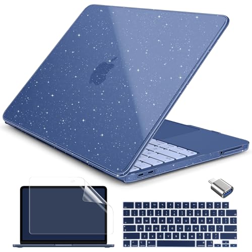 Batianda StarryMist Case for MacBook Neo 13 Inch 2026, Starry Indigo | 4-in-1 Bundle Subtle Glitter Mist Finish, Slim Lightweight Shell, Everyday Protection for MacBook Neo 13 Inch Model A3404 - color: Glitter‌ Indigo