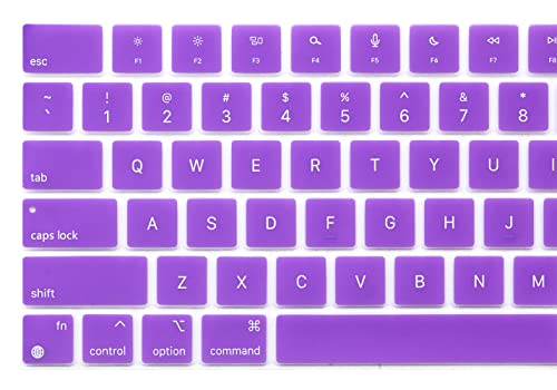 Keyboard Skin Compatible for 2026 MacBook Neo 13" A18, Air 15.3" 13.6" M5 M4 M3 M2 A3448 A3241 A3114 A2941 A3449 A3240 A3113 A2681, MacBook Pro 14 16 inch M5 M4 M3 M2 M1 A3426 A3427 A3434 (Purple) - color: Purple