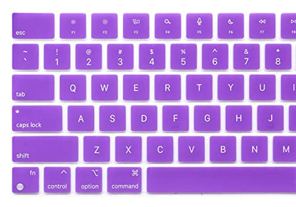 Keyboard Skin Compatible for 2026 MacBook Neo 13" A18, Air 15.3" 13.6" M5 M4 M3 M2 A3448 A3241 A3114 A2941 A3449 A3240 A3113 A2681, MacBook Pro 14 16 inch M5 M4 M3 M2 M1 A3426 A3427 A3434 (Purple) - color: Purple