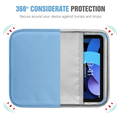 TiMOVO 9-11" Tablet Sleeve Bag Carrying Case with Strap, Dusty Blue | Fits iPad A16 11", Pad Air 11/5th & 4th 10.9", 10th Gen/10.2", Galaxy Tab A11 Plus, Multi-Pocket, Handle, Padded Protection - color: Dusty Blue, size: 9-11