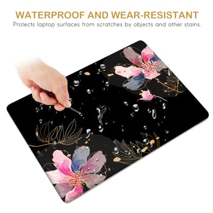 DINKY Laptop Skin Sticker Decal 15.6" 15.4" 12" 13" 13.3" 14" 15 inch Laptop Universal Vinyl Skin Stickers Cover Art Decal Notebook PC Personalized Protector, Black Painted Flower - color: Black Painted Flower