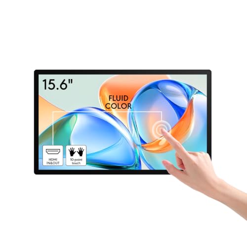 15.6 Inch Capacitive Touchscreen Industrial Monitor, HDMI/VGA/USB Ports, VESA Mount, Embedded Design for Industrial Control, Advertising, POS, Kiosk & Mirroring - size: 15.6 Inch