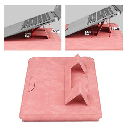 HoYiXi 15.6 16 Inch Laptop Sleeve Case with Stand Feature for MacBook Pro 16 2025 & 2021,ASUS Vivobook 15/MacBook Pro 15/Surface 3/Matebook D15/Galaxy Book Flex,15-16'' Laptop Cover,Rose Red - color: Rose Red, size: 15-16'' laptop
