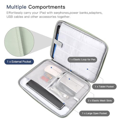 12.9 Inch Tablet Sleeve Bag for 2025 2024 iPad Pro M5 M4/iPad Air M4 M3 M2 13"/Pro 12.9",Samsung Galaxy Tab S9+Plus,S8+,S7+ Plus,S7 FE 12.4" Carrying Case,Surface Pro 11 Snapdragon,10,9,8,X Bag-Green - color: Green, size: 12.9 Inch