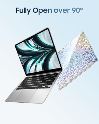 Fintie Case for MacBook Air 13 inch A3449/A3240/A3113/A2681 2022-2026 | M2/M3/M4/M5, Snap On Hard Shell, Full Port Access, Easy On/Off, Lightweight, Leopard - color: Five-Pointed Star