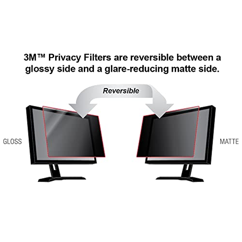 3M Privacy Filter for 21.5 Inch Widescreen Monitor, Reversible Gloss/Matte, Reduces Blue Light, Screen Protection, 16:9 Aspect Ratio (PF215W9B) | Reversible Gloss/Matte, Reduces Blue Light, Screen Protection, (PF215W9B)