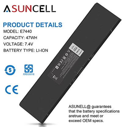 ASUNCELL 47Wh Laptop Battery for Dell Latitude E7440 E7450 7450 E7420 3RNFD V8XN3 5K1GW PFXCR 909H5 0G95J5 451-BBFT 451-BBFV 451-BBOG 451-BBFY 14 7000 Series, 7.4V - size: E7440 13.78 × 3.74 × 1.81 in