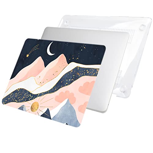 LanBaiLan Compatible for MacBook Pro 13 inch with Touch Bar 2022 2020 2019 2018 2017 2016 Release M1 M2 A2338 A2289 A2251 A2159 A1989 A1706 A1708, Laptop Hardshell Case & Keyboard Cover, Sun Mountain - color: Sun Mountains