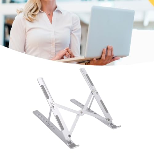 CCYLEZ Foldable Laptop Stand, Portable Aluminum Alloy Ergonomic Height Computer Holder for Home Office Travel