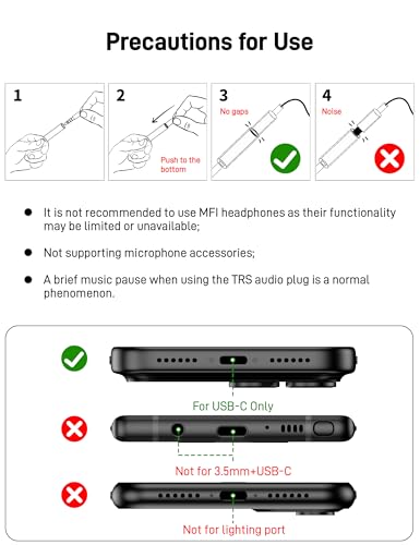 USB C to 3.5mm Audio Headphone Adapter, Type C to Headphone Jack Adapter Compatible with iPhone 17 Pro Max/16/15,Samsung Galaxy S25 Ultra/S24/S23,Pixel,iPad Pro - size: 1 Pack