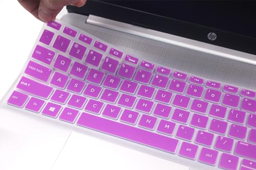 Keyboard Skin Compatible for HP Laptop 15.6" 15-dw 15-dy 15-ef 15-cb/cc/cd/cs/bs/db 15t-dy200 15t-dw300 15-dy2021nr dy2093dx 15-dw1083wm dw3021wm dw3013dx dw3056cl, HP Spectre x360 15-ch011dx (Purple - color: Purple