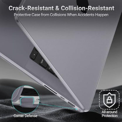 MOSISO Compatible with MacBook Pro 14 inch Case M5 M4 M3 M2 M1 2026-2021 | 4 in 1 Kit Fingerprint & Scratch & Crack Resistant Exact-Fit Ultra-Thin Hard Shell Protective Matte Cover, Space Gray Clear - color: Space Gray Clear
