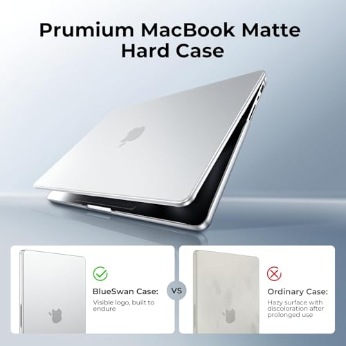 BlueSwan Matte Case for MacBook Pro 16-inch M5-M1 Pro/Max 2026-2021 | 100% Color Match, Anti Fingerprint & Scratch, Grippy Finish, Protective Hard Shell, Easy Snap-On - color: Matte Clear
