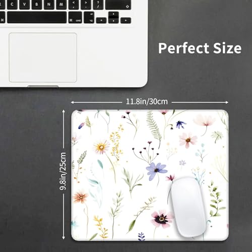 Beautiful Flowers and Plants Gaming Computer Keyboard Cute Mouse Pad with Anti-fray Stitching, Premium-Textured Alfombrilla para Mouse with Non-Slip Rubber Base, 10 x 12 inch - color: Beautiful Flowers and Plants