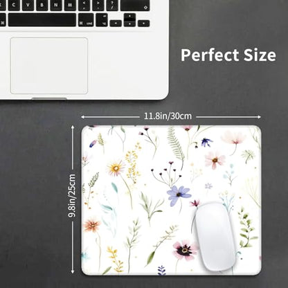 Beautiful Flowers and Plants Gaming Computer Keyboard Cute Mouse Pad with Anti-fray Stitching, Premium-Textured Alfombrilla para Mouse with Non-Slip Rubber Base, 10 x 12 inch - color: Beautiful Flowers and Plants