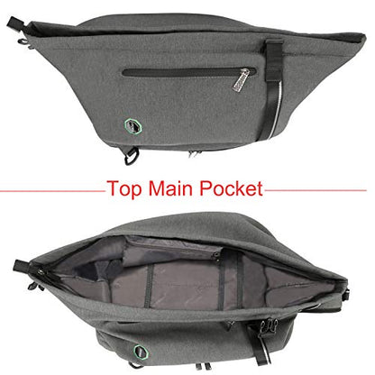 Large Sling Bag Laptop Backpack Cross Body Messenger Bag Shoulder Travel Rucksack (B-Light Gray) - color: B-light Gray